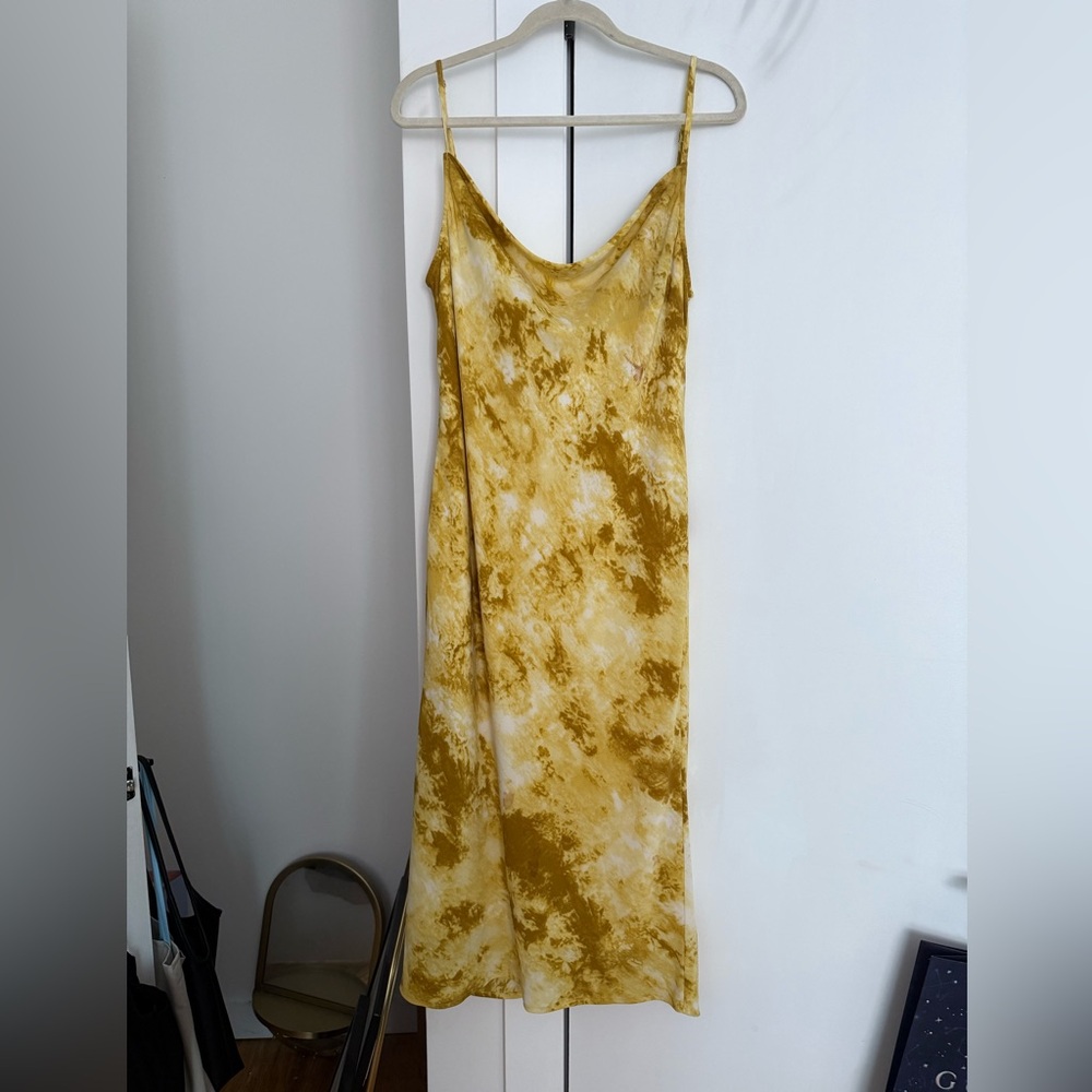 Yellow Tie-Dye Midi Dress